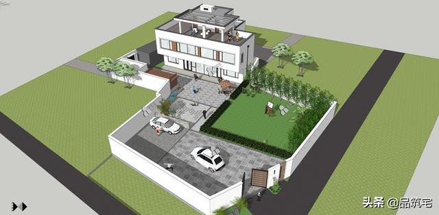 二層現代風格別墅，既舒適實用又簡潔耐看，全村第一棟，引領別墅新潮流！