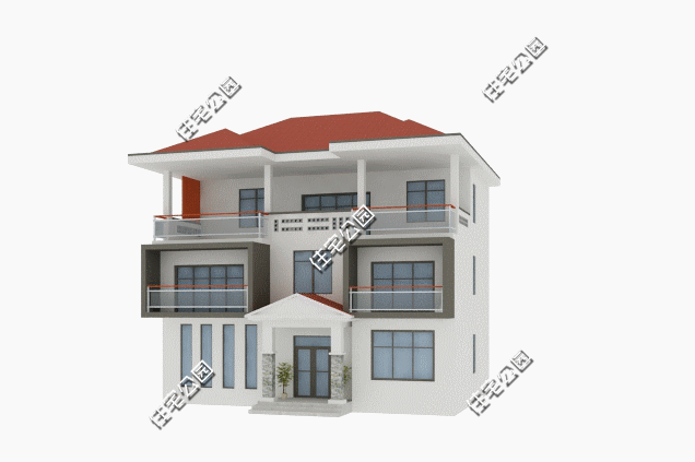 占地面積134平的三層別墅自建房，設計了6間臥室，足以滿足家人生活。