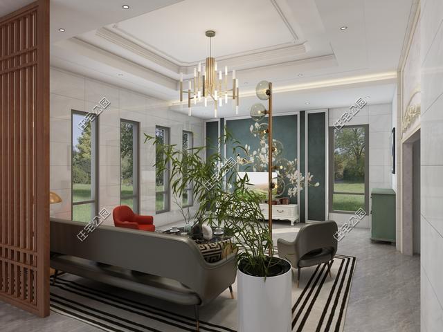 占地面積134平的三層別墅自建房，設計了6間臥室，足以滿足家人生活。