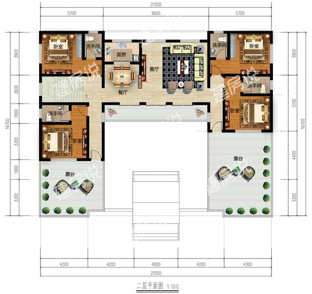 左右對稱的二層中式別墅，房子這樣建，讓你在村里揚眉吐氣。