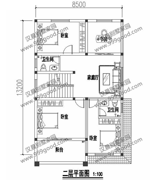 一側(cè)無窗的農(nóng)村四層別墅設(shè)計圖，帶車庫和大露臺，漂亮極了。