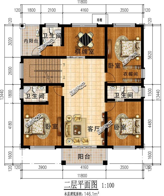 在農村建一棟美美的三層新中式別墅設計圖，一定是一道亮麗的風景線！
