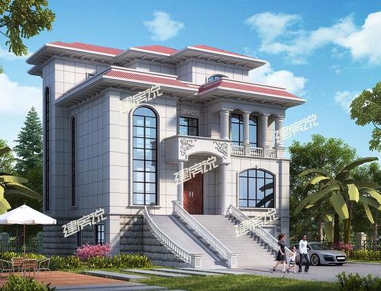 帶露天游泳池的三層樓房設計圖，豪華霸氣極了，蓋一棟就是享受！