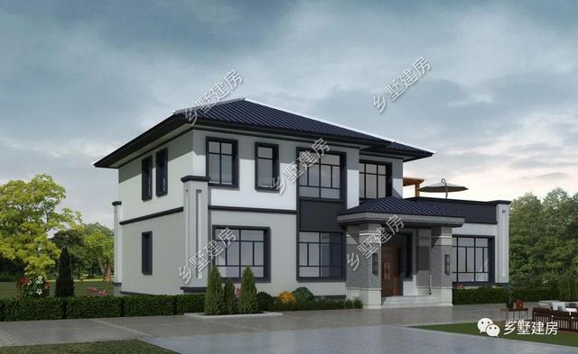 大開間小進(jìn)深的二層別墅，27萬就能建，花最少錢的建最美的別墅！