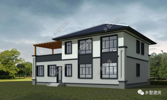 大開間小進(jìn)深的二層別墅，27萬就能建，花最少錢的建最美的別墅！