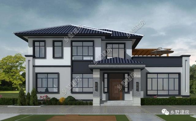 大開間小進(jìn)深的二層別墅，27萬就能建，花最少錢的建最美的別墅！