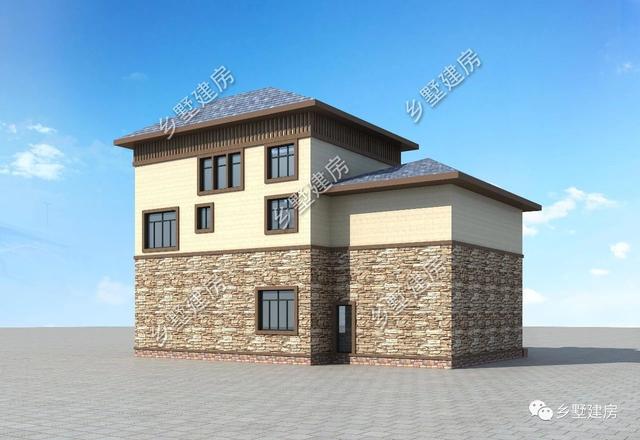 32萬三層歐式住宅設計圖，外觀優雅別致，浪漫的造型在家鄉別具一格。