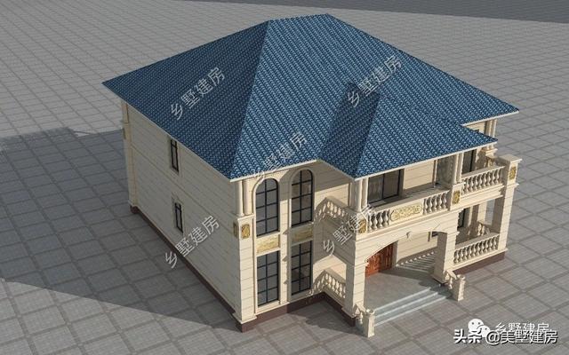 經典歐式二層別墅設計圖，外形獨特，造型美觀，農村生活想低調都不行！