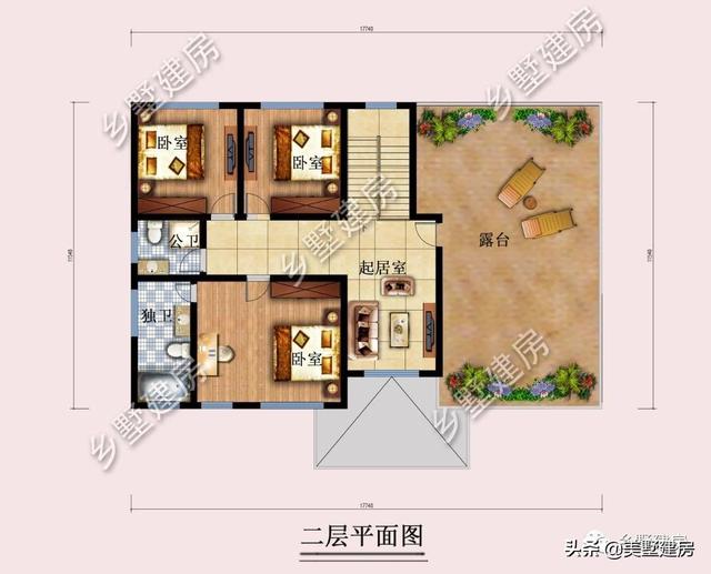 占地213平農村二層小樓設計圖，帶露天泳池和大露臺，這樣的設計人人都喜歡。