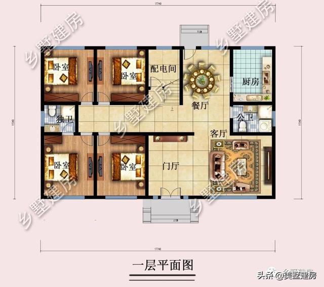 占地213平農村二層小樓設計圖，帶露天泳池和大露臺，這樣的設計人人都喜歡。