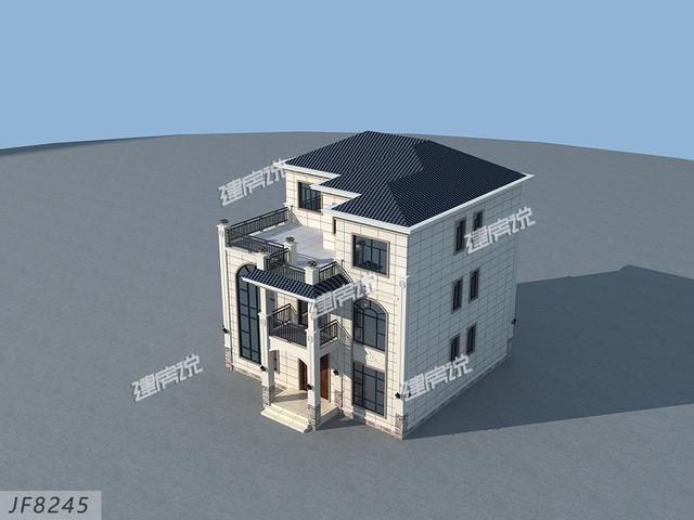 三層歐式別墅自建房，靚麗的外觀色調，30萬建成真劃算