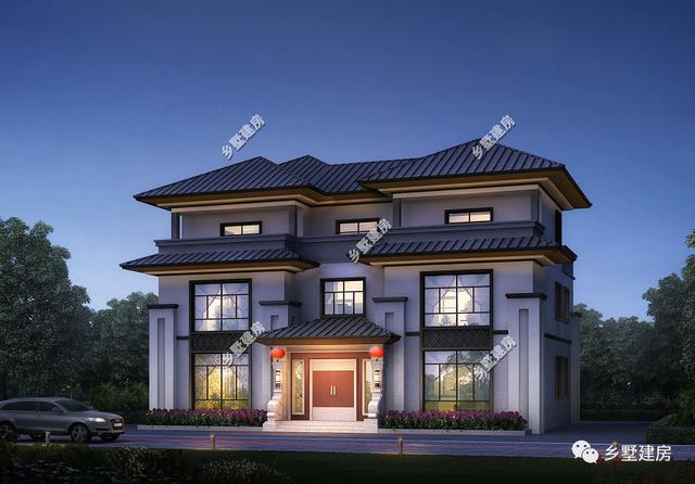 經典中式三層別墅自建房，外觀古樸秀麗,村里人都羨慕