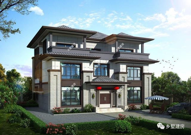 經典中式三層別墅自建房，外觀古樸秀麗,村里人都羨慕