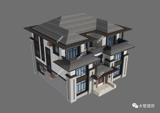 經典中式三層別墅自建房，外觀古樸秀麗,村里人都羨慕