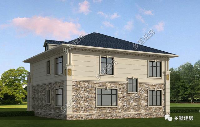 帶地下室的農(nóng)村二層歐式小樓設(shè)計(jì)圖，奢華大氣，受村民一致熱捧！
