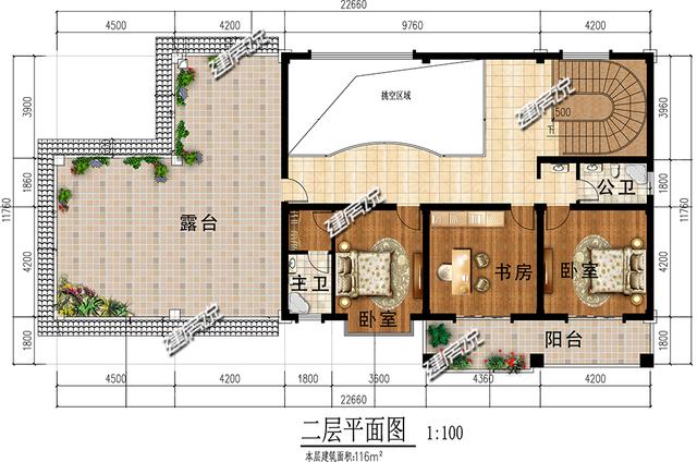 二層新中式別墅設計圖，帶車庫和挑空客廳，漂亮極了！