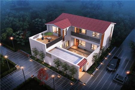 現代風情的四合院小別墅設計圖，簡約而不失雅致,布局精致全圖！