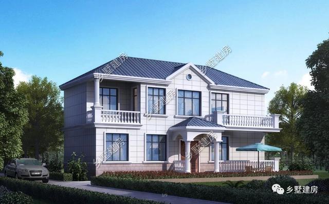 占地124平二層農(nóng)村小別墅設計圖，簡約而不簡單，造價還實惠，建上一棟面子十足！