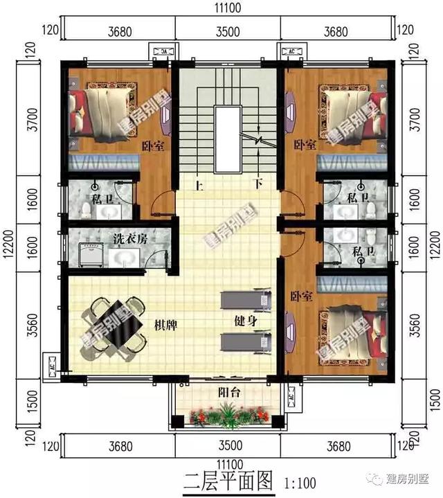 帶獨立廚房的兩套三層小樓設計圖，生活方便舒適，造價30來萬。