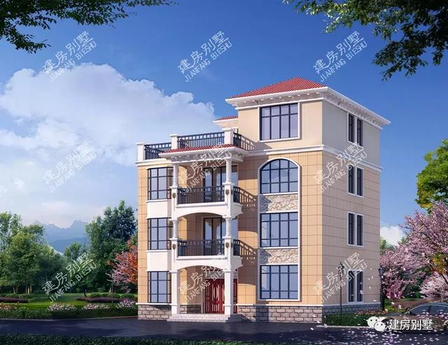 14.8×12.1四層豪宅別墅設計圖，內配復式客廳和健身房，生活低調有內涵。