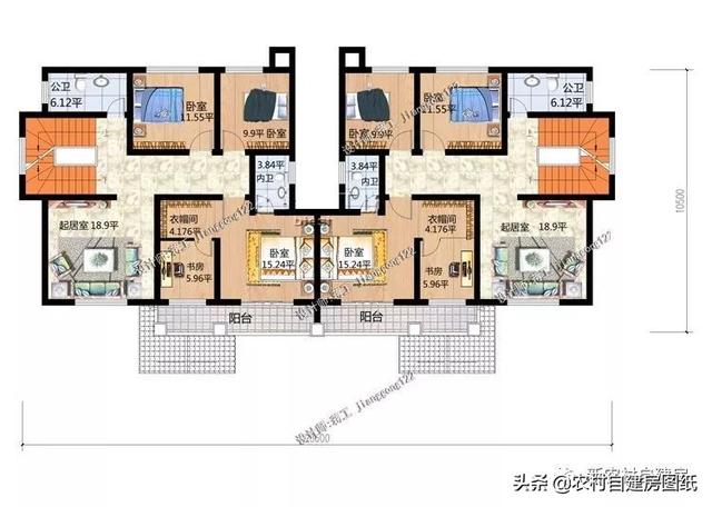 推薦5套農村兄弟雙拼別墅，2款共用堂屋，主體最低單戶20萬起就能建，很合算。