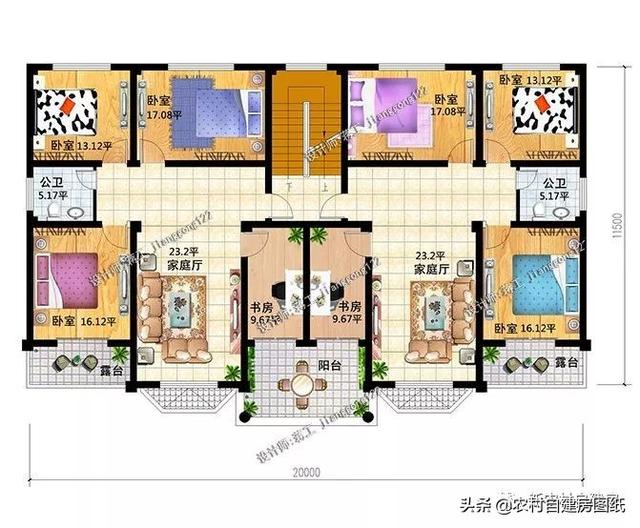 推薦5套農村兄弟雙拼別墅，2款共用堂屋，主體最低單戶20萬起就能建，很合算。