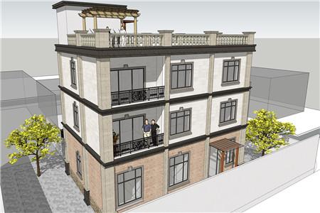 10.0x10.1米三層農(nóng)村自建房，造價(jià)在30萬(wàn)以?xún)?nèi)。