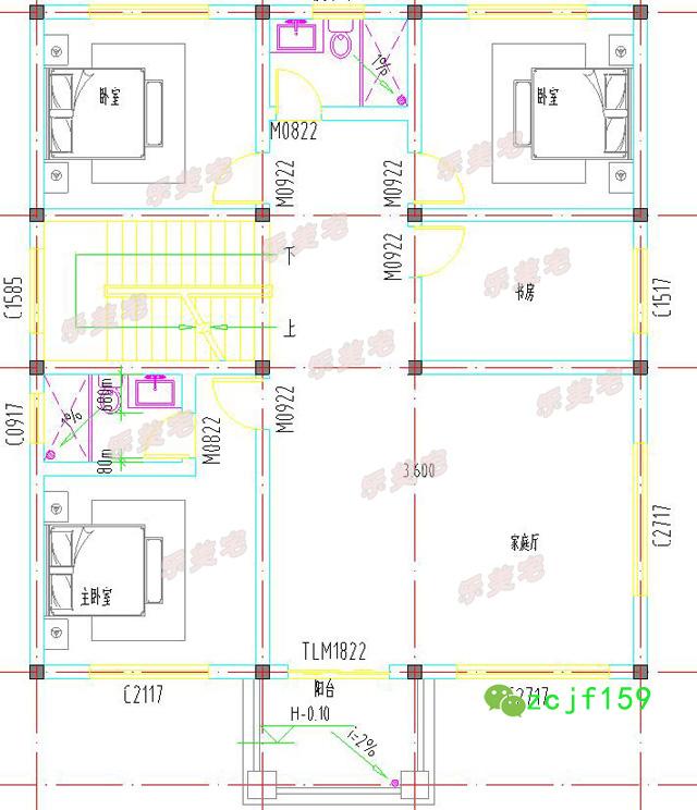 占地100平左右的三層自建房，方正舒適實(shí)用，適合大部分農(nóng)村家庭建造。