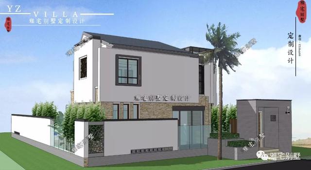 130平兩層新中式度假別墅設計圖，帶庭院泳池露臺。