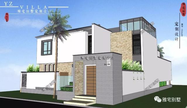 130平兩層新中式度假別墅設計圖，帶庭院泳池露臺。