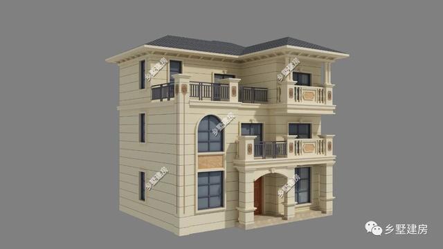 106平三層經典歐式別墅設計圖，時尚大氣，養老就選這套。