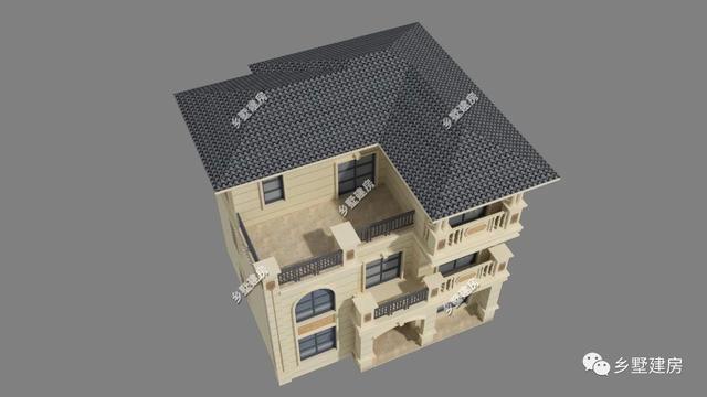 106平三層經典歐式別墅設計圖，時尚大氣，養老就選這套。