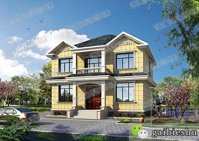 二層簡歐風別墅設計圖，內配6間臥室，耐看大氣，適合農村自建。