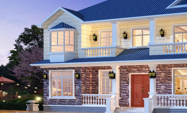 占地180平二層田園風別墅設計圖，30萬以內建成，一點也不比城里的差。