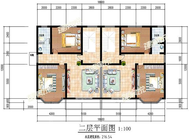 湖南兄弟建三層雙拼戶型設(shè)計(jì)圖，房子蓋好以后，村民都來(lái)串門，美極了！