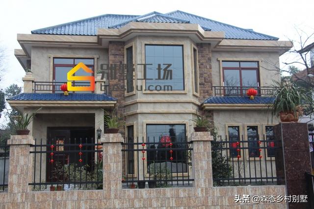 經典農村二層歐式小樓設計圖，外觀大氣，內部實用，四種內布局設計方案任你挑選。