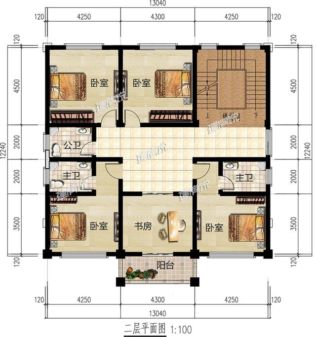 三層農村住宅設計圖，帶火灶，外觀十分漂亮，室內布局實用性強。