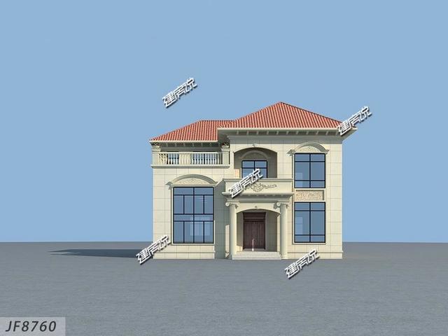 二層歐式別墅設計圖，戶型方方正正，外觀美觀，造價實惠，29萬就能建成。