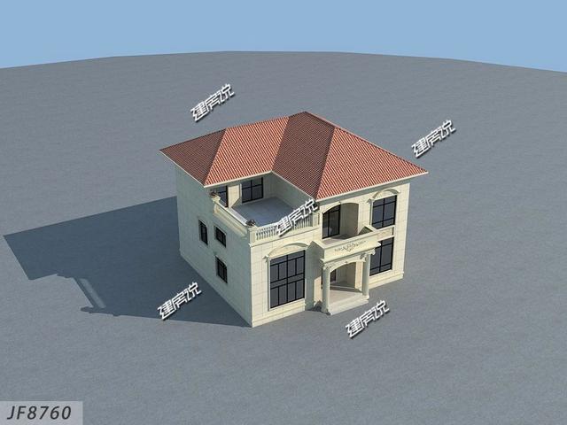 二層歐式別墅設計圖，戶型方方正正，外觀美觀，造價實惠，29萬就能建成。