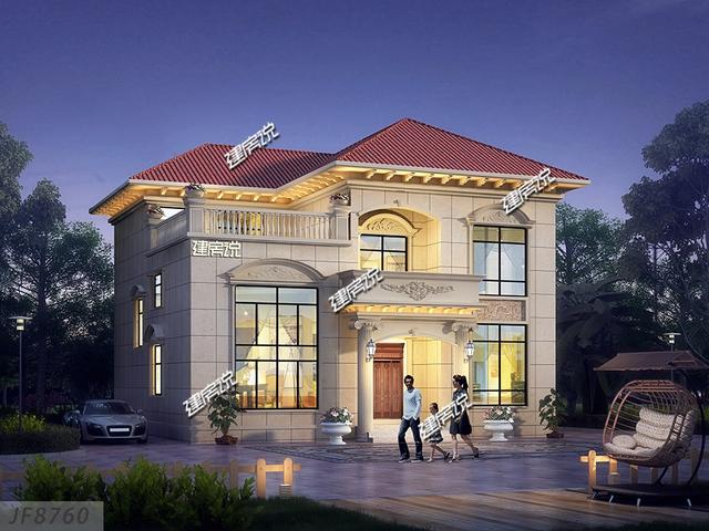 二層歐式別墅設計圖，戶型方方正正，外觀美觀，造價實惠，29萬就能建成。