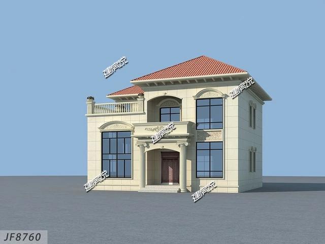 二層歐式別墅設計圖，戶型方方正正，外觀美觀，造價實惠，29萬就能建成。