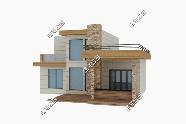 在滿是歐式洋樓的農村里，建一棟這樣的現代風格住宅一定很亮眼！