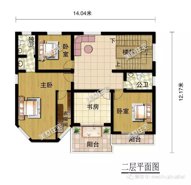 14.4x12.17米三層農村自建房，回家建一棟大氣優雅的別墅，倍有面子。