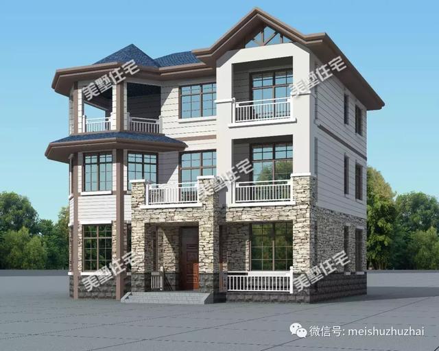 14.4x12.17米三層農村自建房，回家建一棟大氣優雅的別墅，倍有面子。