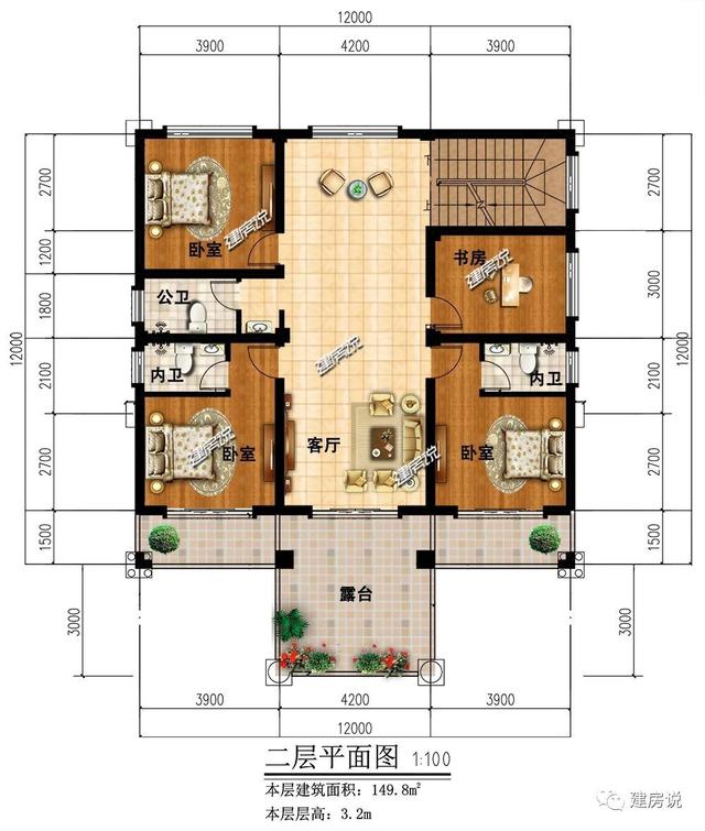 湖南李總私人定制三層別墅設計圖，經典耐看，新年建新房選這款戶型錯不了。