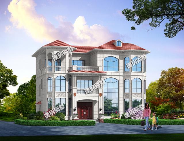 帶涼亭和露臺的三層農(nóng)村自建房，超大堂屋設(shè)計(jì)，一棟四開間，豪華氣派！