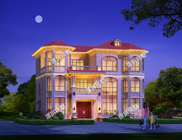 帶涼亭和露臺的三層農(nóng)村自建房，超大堂屋設(shè)計(jì)，一棟四開間，豪華氣派！