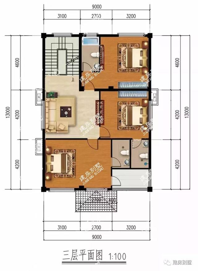9×13米的四層鄉(xiāng)村別墅設(shè)計(jì)圖，大堂屋設(shè)計(jì)，辦喜事擺酒特方便