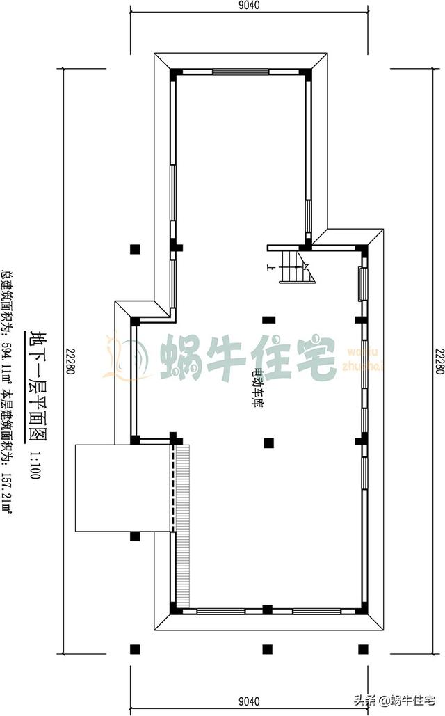 帶電動地下室的西班牙風三層小樓設計圖，高端古典，越看越喜歡。
