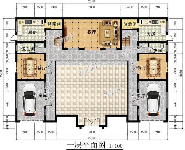 中式四合院農(nóng)村別墅設(shè)計(jì)圖，氣勢一點(diǎn)不輸大理石歐式豪宅。